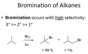 Bromination of alkanes