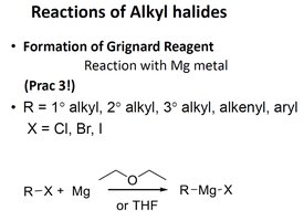 Formation of Grignard reagent