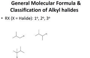 Classification of alkyl halides