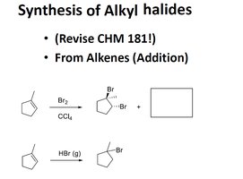 Synthesis of alkyl halides from alkenes