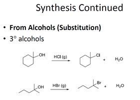 Synthesis from alcohols (3°)