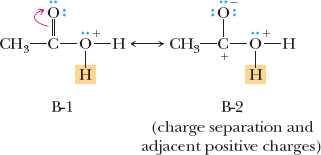 Resonance structures with charge separation