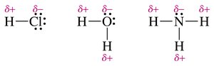 Polar covalent bonds