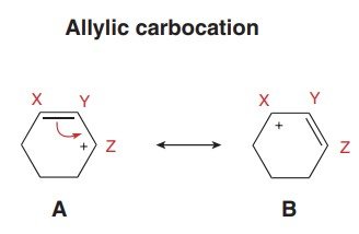Allylic carbocation resonance in a ring