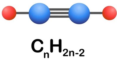 General formula and structure of an alkyne