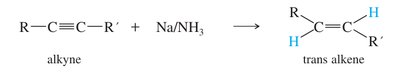 Reduction of alkynes to trans-alkenes with Na/NH3