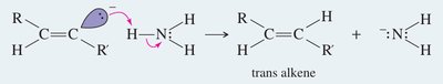 Step 4: Protonation to form trans-alkene