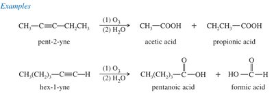 Ozonolysis of alkynes to carboxylic acids