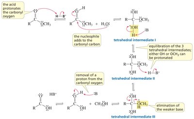 Hydrolysis of ester with tertiary alkyl group