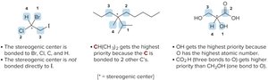 Examples of assigning priorities to stereogenic centers