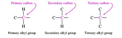 Primary, secondary, tertiary carbon examples
