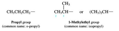Propyl and isopropyl groups