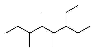 Bond-line structure of a highly branched alkane