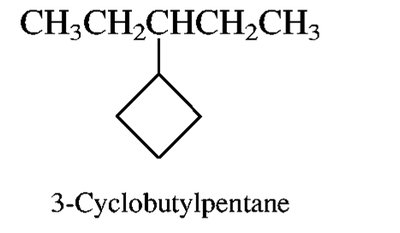 Cyclobutylpentane example