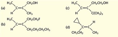 Examples of E/Z isomerism in alkenes