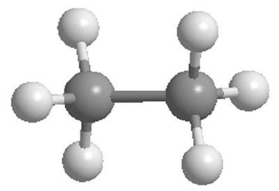 Ethane molecule, sp3 hybridization