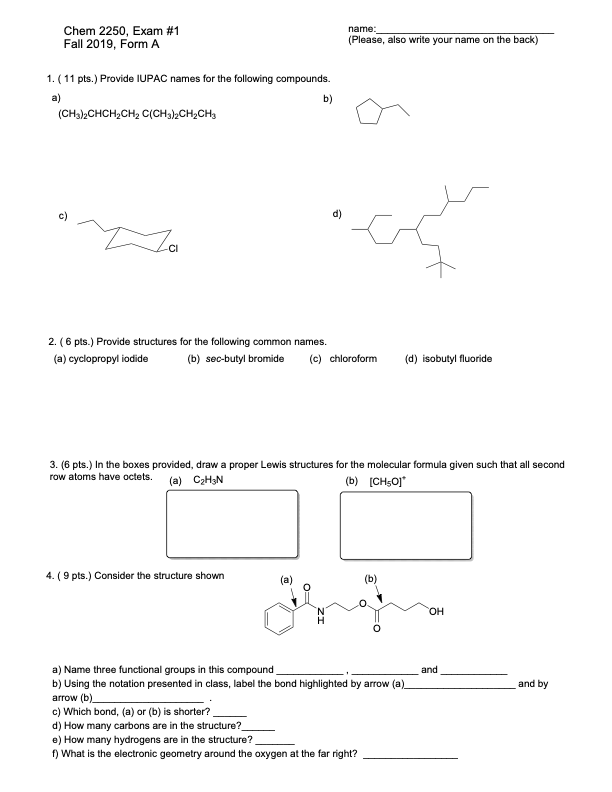 Organic molecule with functional groups and labeled bonds