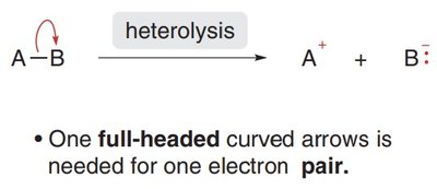 Heterolysis with full-headed arrow