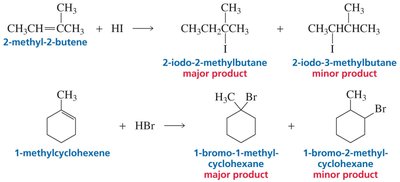 Examples of regioselective addition to alkenes
