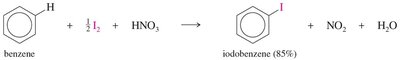 Iodination of benzene to iodobenzene