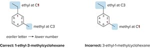 Alphabetical numbering for cycloalkane substituents