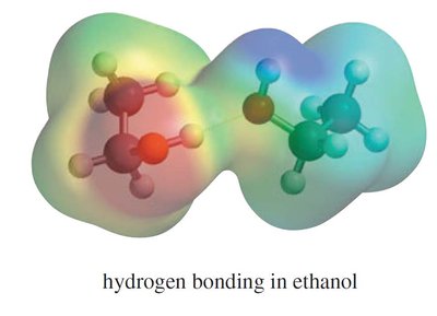 Hydrogen bonding in ethanol