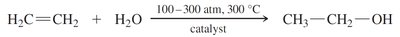 Industrial synthesis of ethanol from ethylene