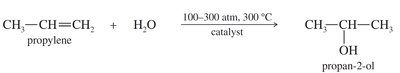 Industrial synthesis of isopropanol from propylene