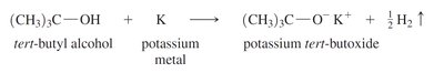Formation of potassium tert-butoxide from tert-butanol