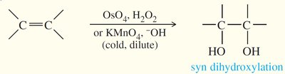 Syn dihydroxylation of alkenes