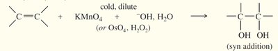 Syn addition of hydroxyl groups to alkenes