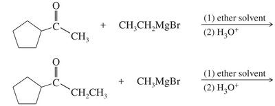 Possible syntheses of a tertiary alcohol