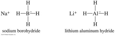 Structures of sodium borohydride and lithium aluminum hydride