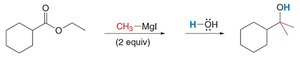 Grignard addition to an ester