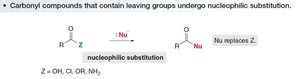 Nucleophilic substitution in carbonyl compounds