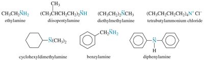 Examples of amine nomenclature