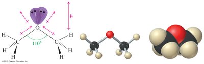 Molecular geometry and polarity of ethers