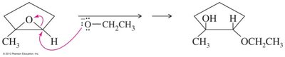 Epoxide opening: sodium ethoxide as nucleophile
