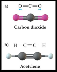 Carbon dioxide and acetylene linear structures