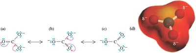 Resonance structures and electron movement in carbonate ion