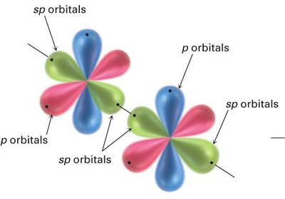 sp hybridization: linear arrangement