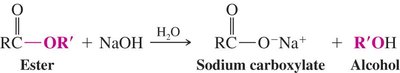 Saponification: base-promoted hydrolysis of esters