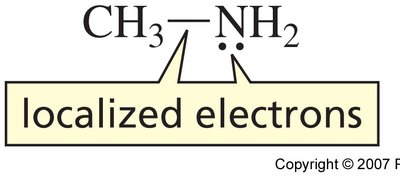 Localized electrons in amines