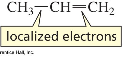 Localized electrons in alkenes