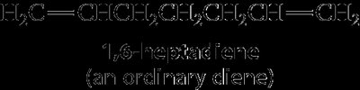 Structure of 1,6-heptadiene (isolated diene)