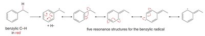 Benzylic bromination under radical conditions
