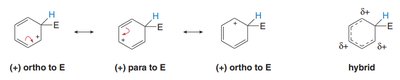 Resonance structures of the arenium ion intermediate