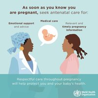WHO infographic on antenatal care