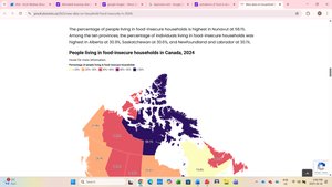 Food insecurity map of Canada