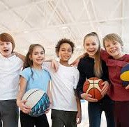 Children holding globe